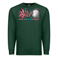 Sports Green Peace Love Volleyball Premium Sweatshirt - FaDigitalArtStudio
