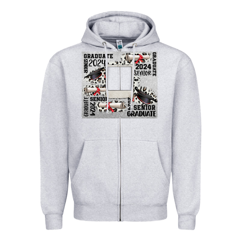 Senior 2024 Customizable Zipper Hoodie by CowGirlArtShop | Teevron