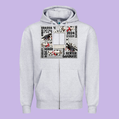 Senior 2024 Customizable Zipper Hoodie Designed By Cowgirlartshop