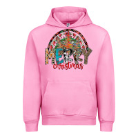 Fuchsia Pink Merry Christmas Urban Hoodie - CowhideDigitalArt