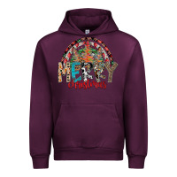 Mauve Wine Merry Christmas Urban Hoodie - CowhideDigitalArt