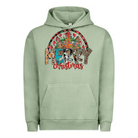Pigment Oil Green Merry Christmas Urban Hoodie - CowhideDigitalArt