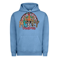 Pigment Pebble Blue Merry Christmas Urban Hoodie - CowhideDigitalArt