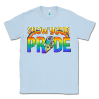 Dusty Blue Lgbtq Show Your Pride With Rainbow Classic Tee - BundleAndBundleShop