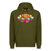 Army Green American Football Floral Premium Hoodie - CowCowDesign