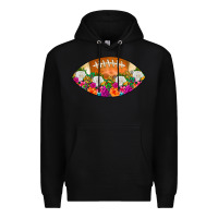 Black American Football Floral Premium Hoodie - CowCowDesign