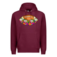 Burgundy American Football Floral Premium Hoodie - CowCowDesign
