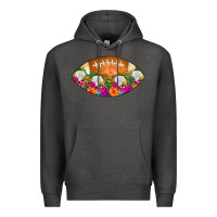 Charcoal Heather American Football Floral Premium Hoodie - CowCowDesign