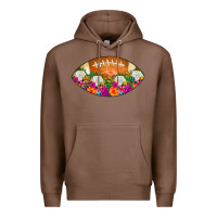 Chestnut American Football Floral Premium Hoodie - CowCowDesign