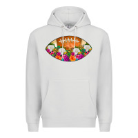 Dove Grey American Football Floral Premium Hoodie - CowCowDesign