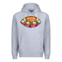 Heather Grey American Football Floral Premium Hoodie - CowCowDesign