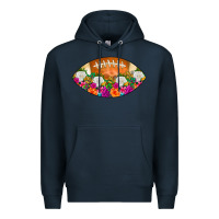 Navy American Football Floral Premium Hoodie - CowCowDesign
