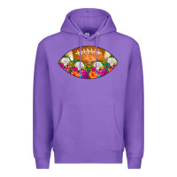 Purple American Football Floral Premium Hoodie - CowCowDesign