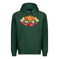 Sports Green American Football Floral Premium Hoodie - CowCowDesign