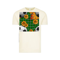 Soccer Balls And Sunflowers With Goal Nets Seamless Pattern Vintage Tee | Teevron