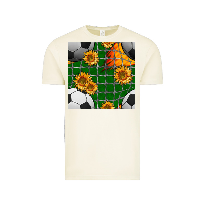 Soccer Balls And Sunflowers With Goal Nets Seamless Pattern Vintage Tee by BundleAndBundleShop | Teevron