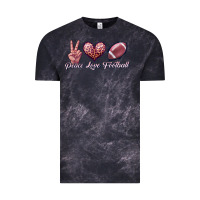 Cloud Black peace love football Vintage Tee - JahusDesignShop