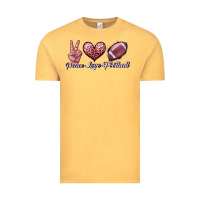 Vintage Mustard peace love football Vintage Tee - JahusDesignShop