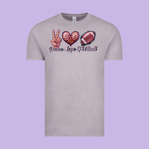 Peace Love Football Vintage Tee Designed By Jahusdesignshop