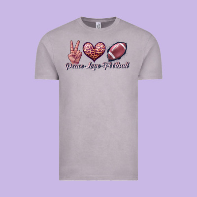 Peace Love Football Vintage Tee Designed By Jahusdesignshop