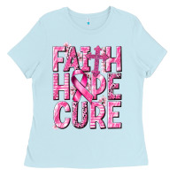 Baby Blue faith hope cure cancer Ladies Tee - NancyCooperArtShop