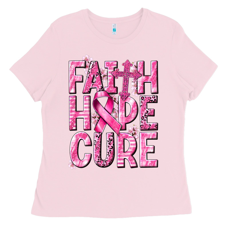 Faith Hope Cure Cancer Ladies Tee by NancyCooperArtShop | Teevron