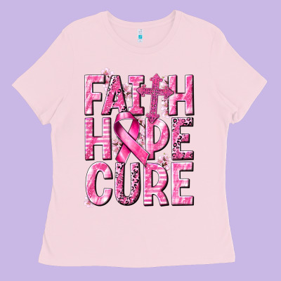 Faith Hope Cure Cancer Ladies Tee Designed By Nancycooperartshop
