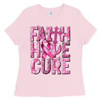 Bubblegum Pink faith hope cure cancer Ladies Tee - NancyCooperArtShop