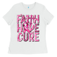 White faith hope cure cancer Ladies Tee - NancyCooperArtShop