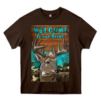 Chocolate Brown Western Buck Deer Garden Heavy Core Tee - LillyAllenDesigns
