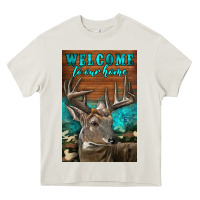 Cream Western Buck Deer Garden Heavy Core Tee - LillyAllenDesigns
