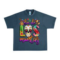 Midnight Navy dia de los muertos Urban Heavy Tee - LillyAllenDesigns