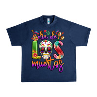Navy dia de los muertos Urban Heavy Tee - LillyAllenDesigns