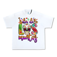 White dia de los muertos Urban Heavy Tee - LillyAllenDesigns