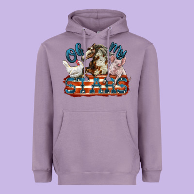 Oh My Stars Farm Animals Heavyweight Hoodie Designed By Fadigitalartstudio