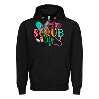 Black Scrub life Zipper Hoodie - CowGirlArtShop