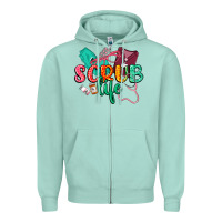 Seafoam Scrub life Zipper Hoodie - CowGirlArtShop