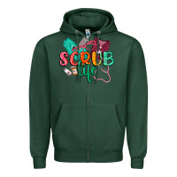 Sports Green Scrub life Zipper Hoodie - CowGirlArtShop
