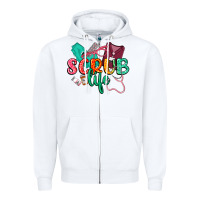 White Scrub life Zipper Hoodie - CowGirlArtShop