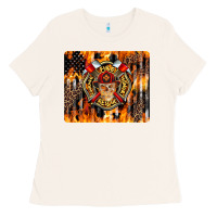 Bone Firefighter Skull Ladies Tee - LillyAllenDesigns