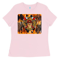 Bubblegum Pink Firefighter Skull Ladies Tee - LillyAllenDesigns