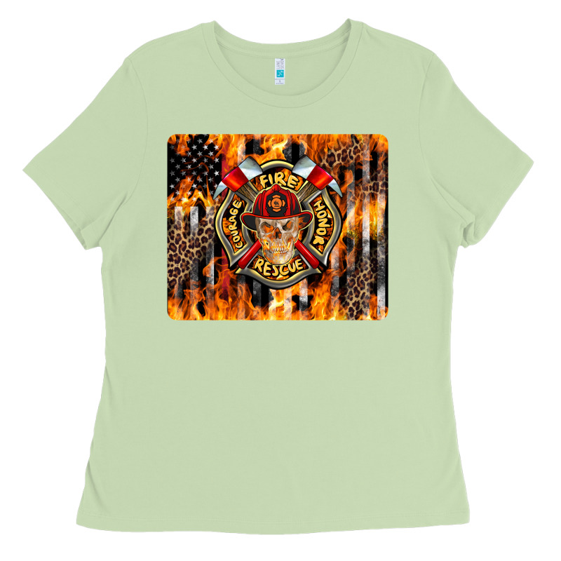 Firefighter Skull Ladies Tee by LillyAllenDesigns | Teevron