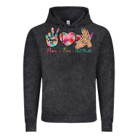 Vintage Black Peace Love Nail Hustler Vintage Hoodie - BundleAndBundleShop