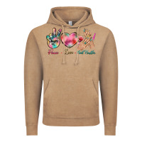 Vintage Coffee Peace Love Nail Hustler Vintage Hoodie - BundleAndBundleShop