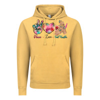 Vintage Mustard Peace Love Nail Hustler Vintage Hoodie - BundleAndBundleShop