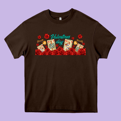 Valentines Day With Playing Cards Heavy Core Tee Designed By Adodesignshop