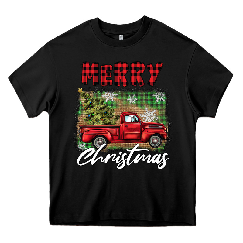 Merry Christmas Truck Heavy Core Tee by BarkalooDesign | Teevron