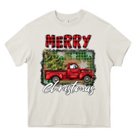 Cream merry christmas truck Heavy Core Tee - BarkalooDesign