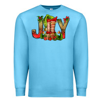 Ocean Blue joy christmas with elf bbs Premium Sweatshirt - BundleAndBundleShop