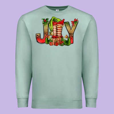 Joy Christmas With Elf Bbs Premium Sweatshirt Designed By Bundleandbundleshop